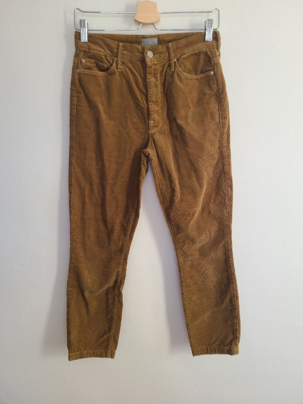 Mother High Waisted Ankle Looker Chew Camel Corduroy Pant size 26
